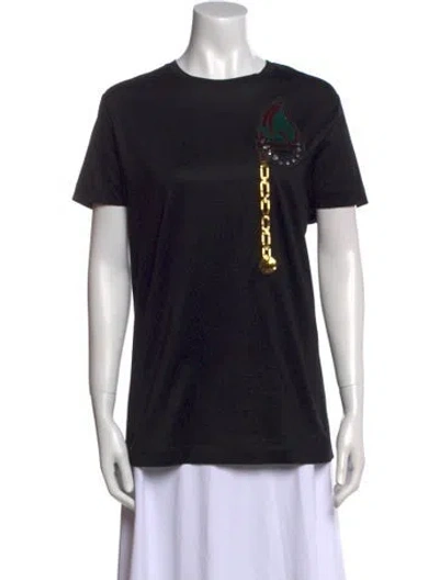 Pre-owned Marco De Vincenzo Crew Neck Short Sleeve T-shirt In Black