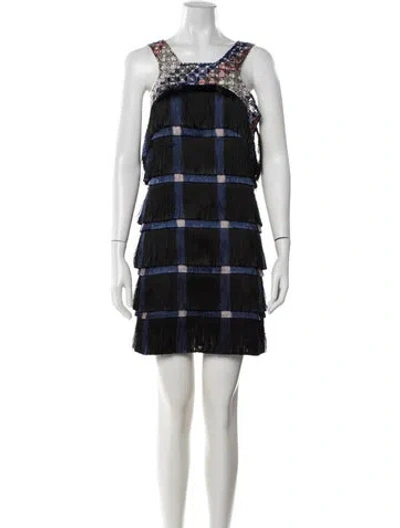 Pre-owned Marco De Vincenzo Graphic Print Mini Dress In Black