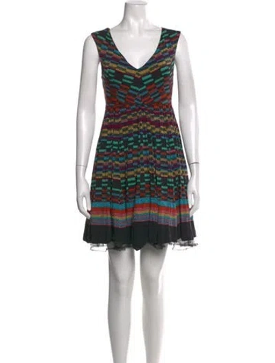 Pre-owned Marco De Vincenzo Graphic Print Mini Dress In Multicolor