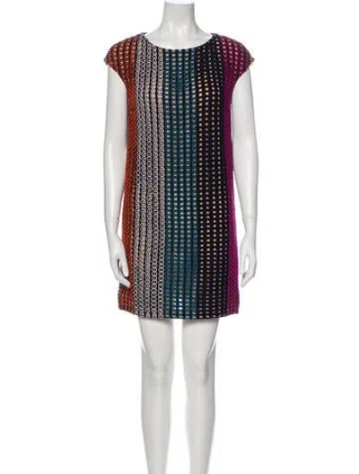 Pre-owned Marco De Vincenzo Lace Pattern Mini Dress In Black