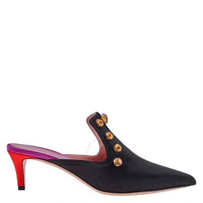 Marco De Vincenzo Ladies Middle Heel Pump Black In Black/red