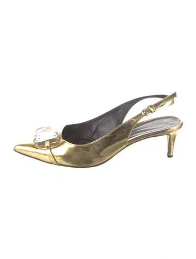 Pre-owned Marco De Vincenzo Patent Leather Slingback Pumps