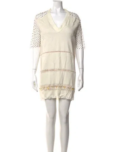 Pre-owned Marco De Vincenzo Patterned Mini Dress In Neutrals