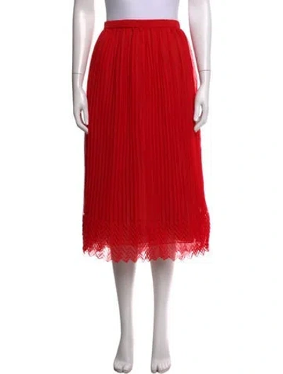 Pre-owned Marco De Vincenzo Pleated Accents Midi Length Skirt In Red
