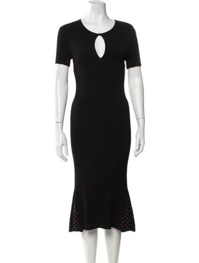 Pre-owned Marco De Vincenzo Polka Dot Print Knee-length Dress In Black