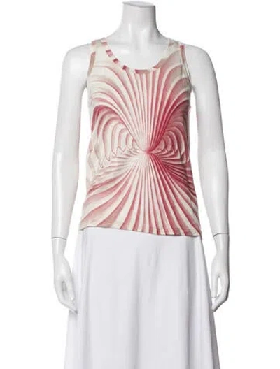 Pre-owned Marco De Vincenzo Printed Crew Neck Top In White