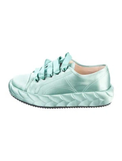 Pre-owned Marco De Vincenzo Satin Chunky Sneakers In Green