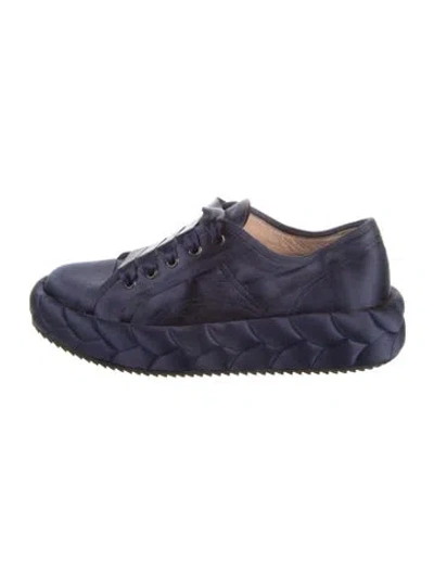 Pre-owned Marco De Vincenzo Satin Sneakers In Blue