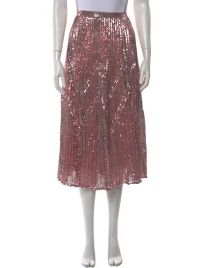 Pre-owned Marco De Vincenzo Sequin Embellishments Midi Length Skirt In Pink