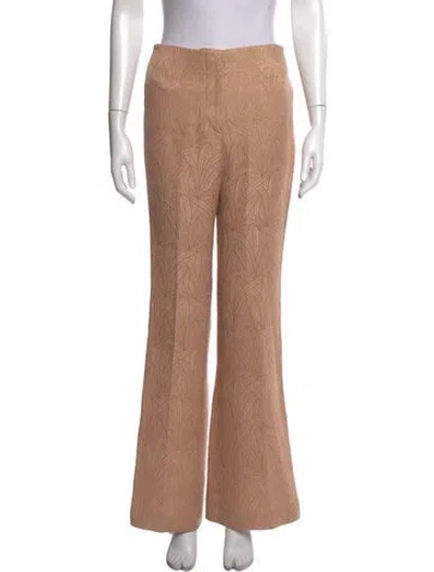 Pre-owned Marco De Vincenzo Silk Flared Pants In Neutrals