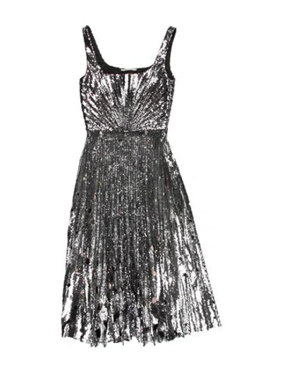 Pre-owned Marco De Vincenzo Silk Midi Length Dress In Black