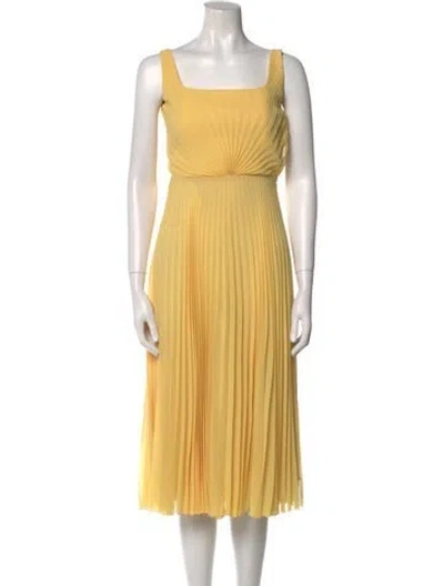Pre-owned Marco De Vincenzo Square Neckline Midi Length Dress In Yellow