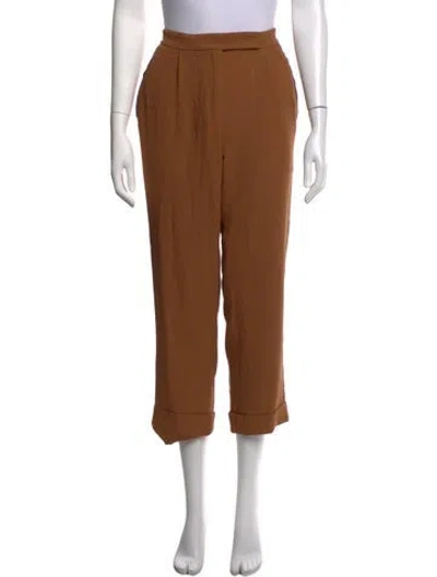 Pre-owned Marco De Vincenzo Straight Leg Pants In Brown