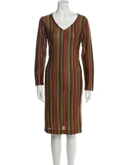 Pre-owned Marco De Vincenzo Striped Knee-length Dress In Red