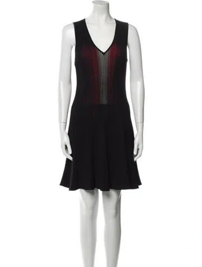 Pre-owned Marco De Vincenzo Striped Mini Dress In Black
