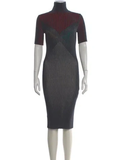 Pre-owned Marco De Vincenzo Turtleneck Midi Length Dress In Gray
