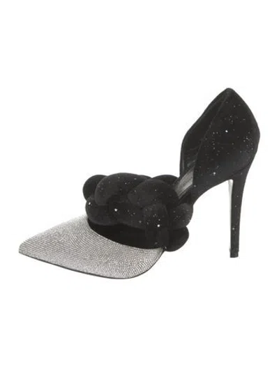 Pre-owned Marco De Vincenzo Velvet Braided Accents Pumps In Black