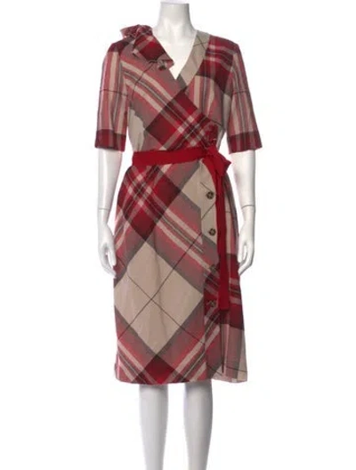 Pre-owned Marco De Vincenzo Virgin Wool Midi Length Dress In Red