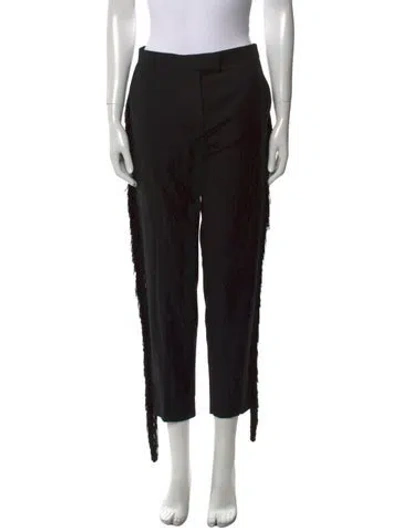 Pre-owned Marco De Vincenzo Virgin Wool Straight Leg Pants In Black