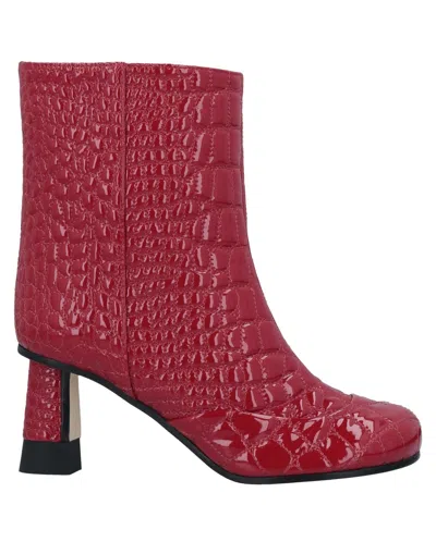 Marco De Vincenzo Ankle Boots In Red