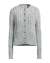 Marco De Vincenzo Woman Cardigan Light Grey Size 6 Viscose, Virgin Wool, Polyester, Cashmere In Grey