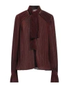 Marco De Vincenzo Woman Shirt Chocolate Brown Size 6 Polyamide, Polyimide In Brown