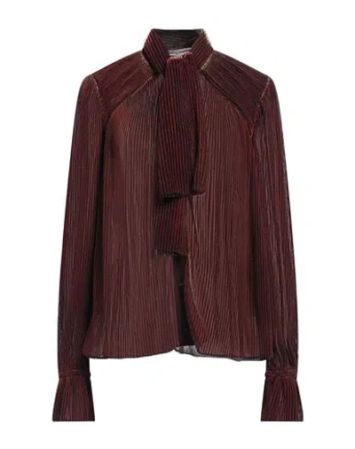Marco De Vincenzo Woman Shirt Chocolate Brown Size 6 Polyamide, Polyimide