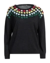 Marco De Vincenzo Woman Sweater Charcoal Size 6 Wool, Polyester In Grey