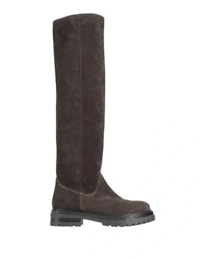 Marco Ferretti Woman Boot Charcoal Size 7 Leather In Grey