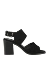 Marco Ferretti Woman Sandals Black Size 7 Leather In Black