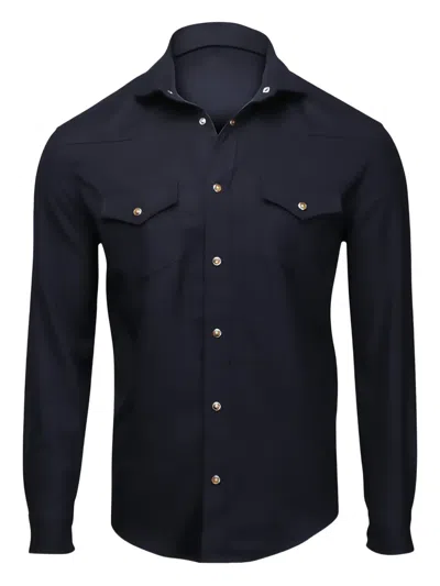 Marco Pescarolo Buttoned Chest-pocket Shirt In Blue
