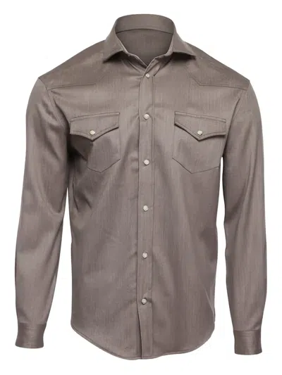 Marco Pescarolo Buttoned Long-sleeve Shirt In Brown