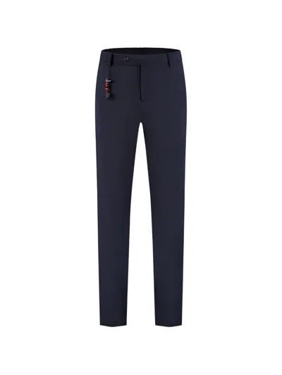 Marco Pescarolo Button-fastening Beaded-charm Trousers In Blue