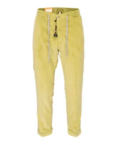 Pre-owned Marco Pescarolo Caracciolo Drawstring Pants Corduroy Luxury Italy 48 In Green