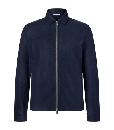 Marco Pescarolo Cashmere 2-way Zip Jacket In Blue