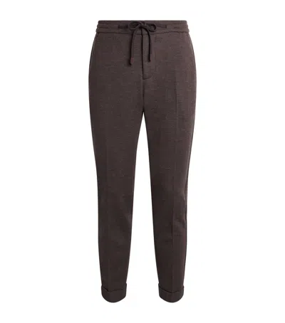 Marco Pescarolo Cashmere-blend Drawstring Trousers In Brown