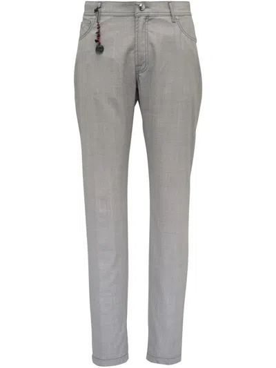 Marco Pescarolo Charm Attachment Straight-leg Trousers In Grey
