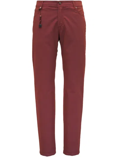 Marco Pescarolo Charm Attachment Straight-leg Trousers In Red