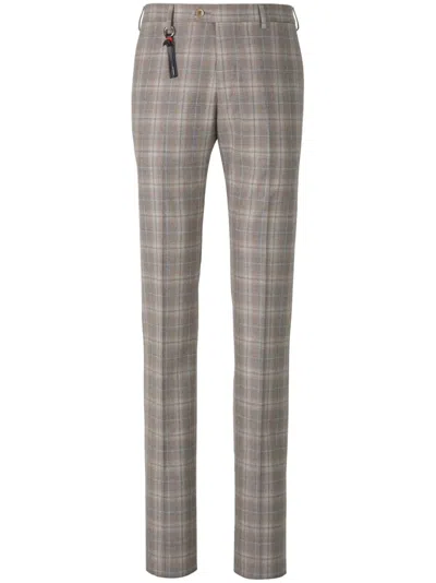 Marco Pescarolo Checked Tailored Trousers In Light Grey