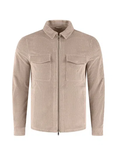 Marco Pescarolo Corduroy Zip-up Jacket In Nude