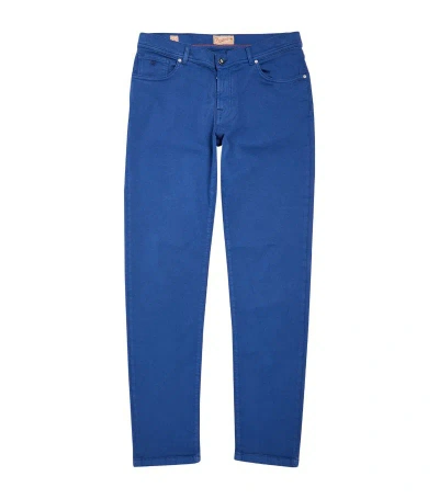 Marco Pescarolo Cotton-blend Chinos In Blue