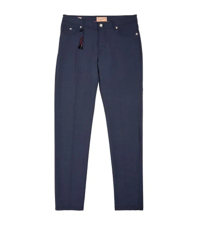 Marco Pescarolo Cotton-blend Straight Trousers In Blue