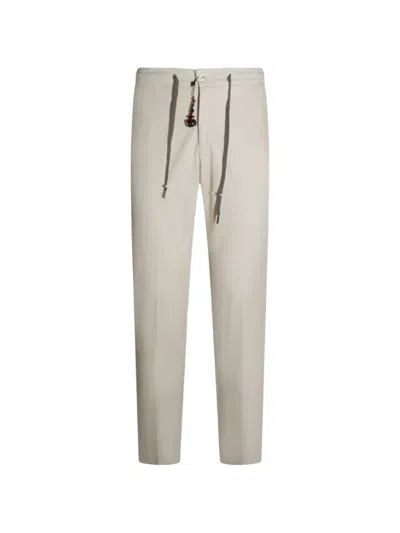 Marco Pescarolo Drawstring Beaded Trousers In Neutral