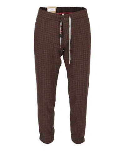 Pre-owned Marco Pescarolo Freetime Pants Brown Check Trousers Luxury Napoli 48