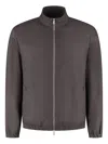 Marco Pescarolo High-neck Zip-front Jacket In Brown