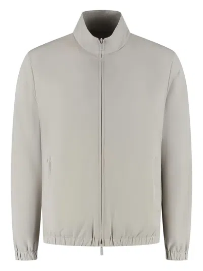Marco Pescarolo High-neck Zip-front Jacket In Gray