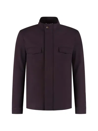 Marco Pescarolo High-neck Chest-flap Jacket In Purple