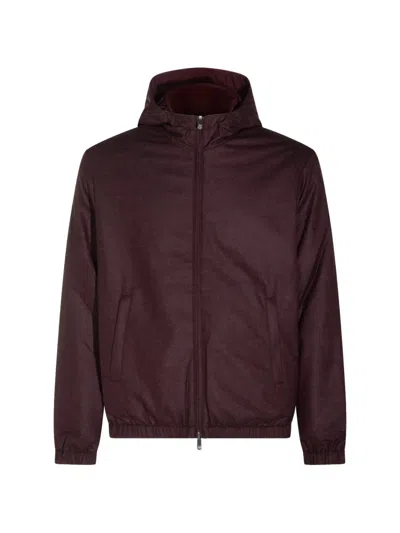 Marco Pescarolo Hooded Zip-up Jacket In Brown