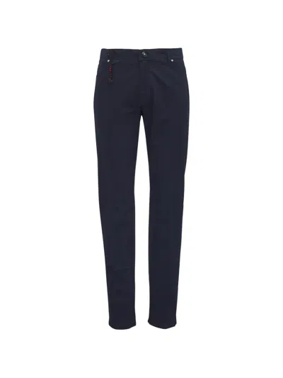 Marco Pescarolo Logo-patch Straight-leg Trousers In Blue