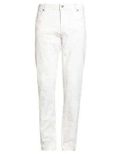 Marco Pescarolo Man Jeans White Size 33 Cotton, Cashmere, Elastane